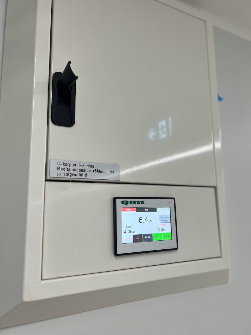 Meditsiinigaasi rõhumonitor ja sulgventiilid